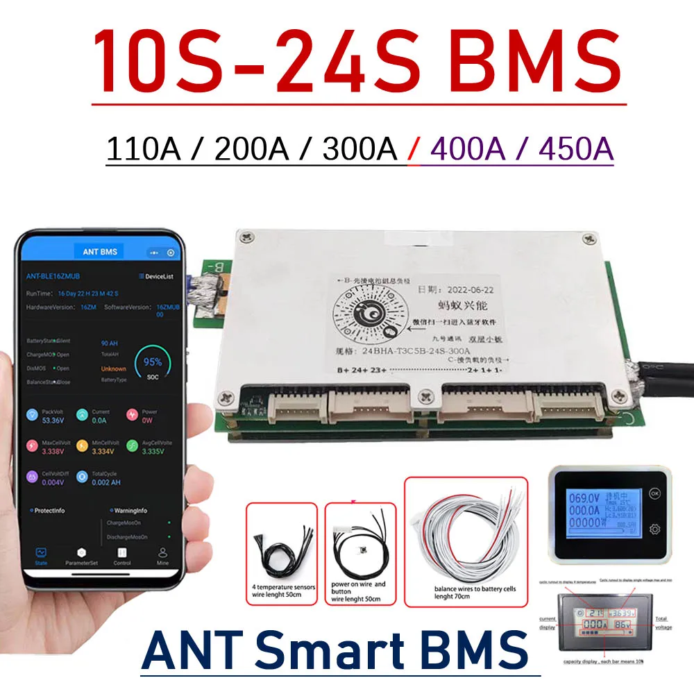 BMS Inteligente Bluetooth 10S  - Smart Bms 24S 200A Bluetooth Lifepo4 reseña y precio
