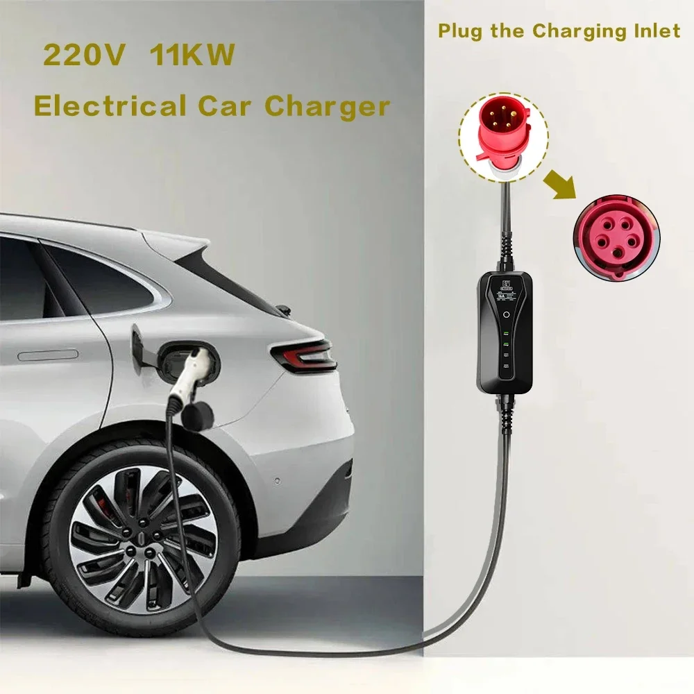 Cargador EV portátil tipo 2, 1 - Type 2 Portable Ev Charger 11Kw Cee reseña y precio
